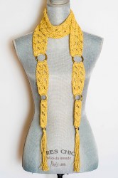 Yellow scarf with rings